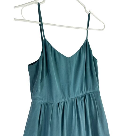 Madewell Silk Dress Camisole Women's Spaghetti Strap Teal 100% Silk size 0 - Picture 2 of 7
